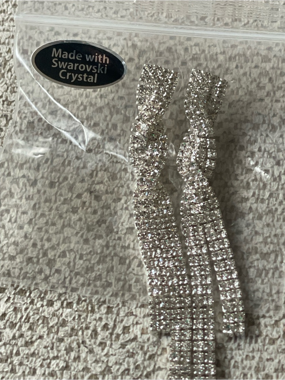 Swarovski Silver Crystal Tassel Drop Earrings